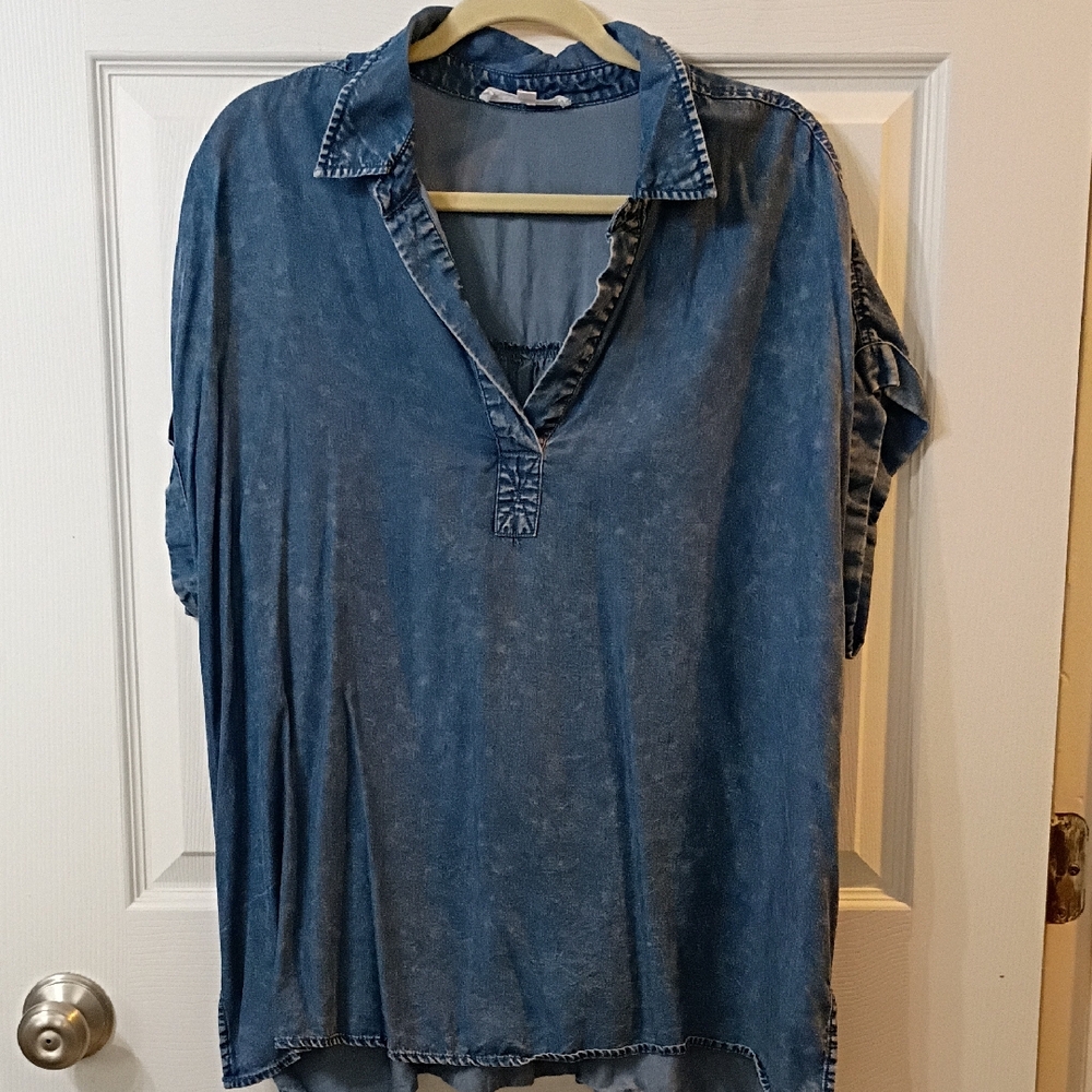 Jane and Delancey Denim Blue Blouse